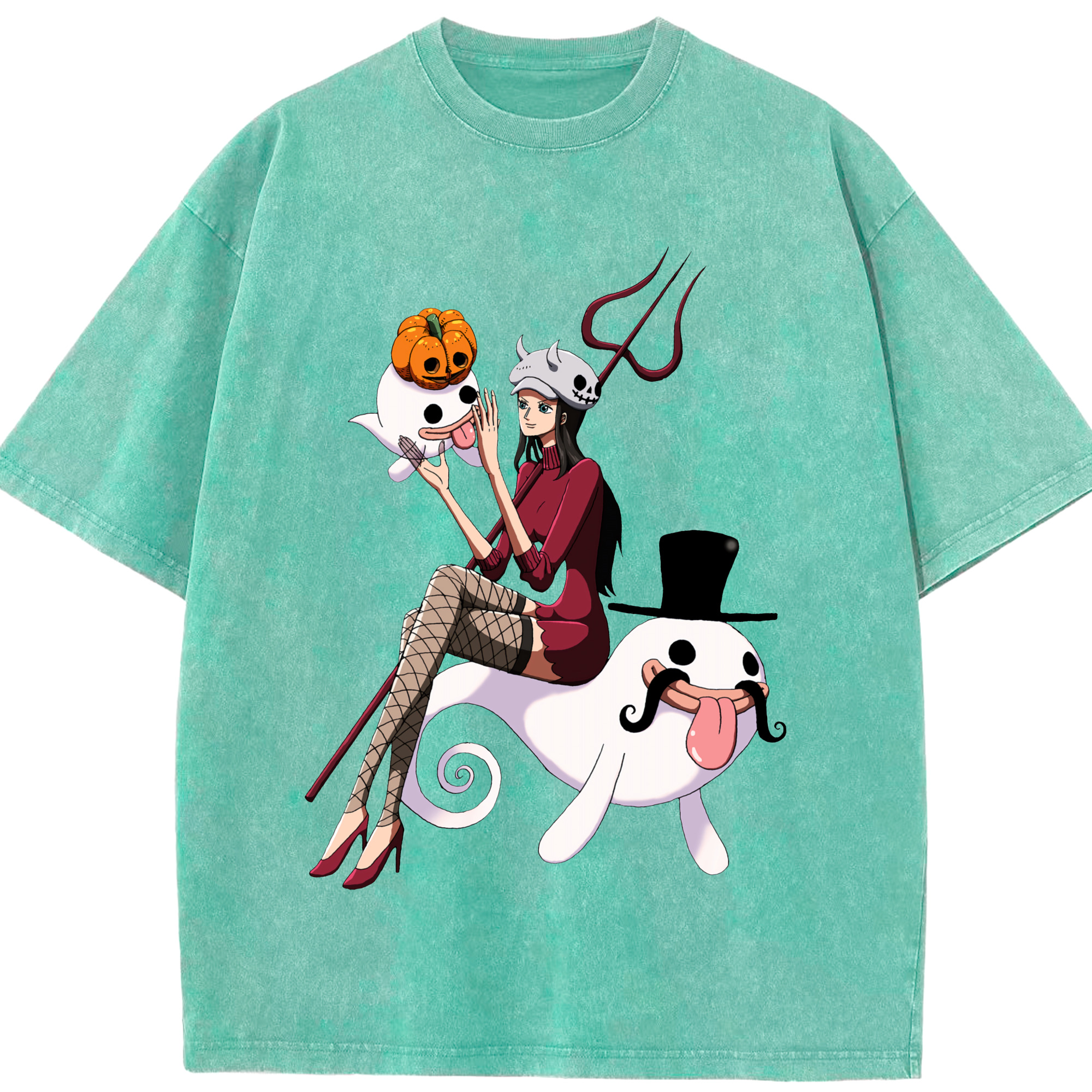 ワンピース ニコ・ロビン ONE PIECE Nico Robin 綿100% ヴィンテージ風 半袖Tシャツ（フロントプリント）